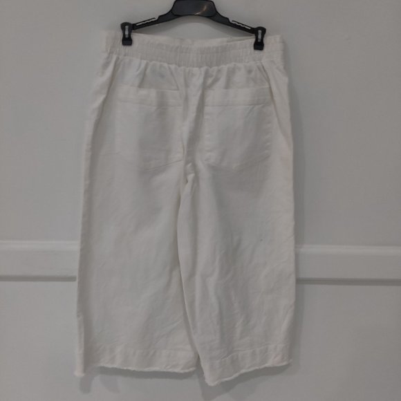 NWT Splendid Women's Wide Leg BoHo Capris Blemished Size L White $90 5B021 - Picture 2 of 3